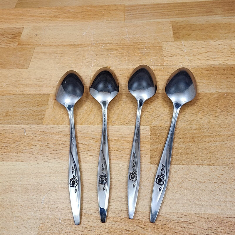 Load image into Gallery viewer, Teaspoon Lasting Rose Stainless Set of 4 by ONEIDA Flatware 6" (15cm)