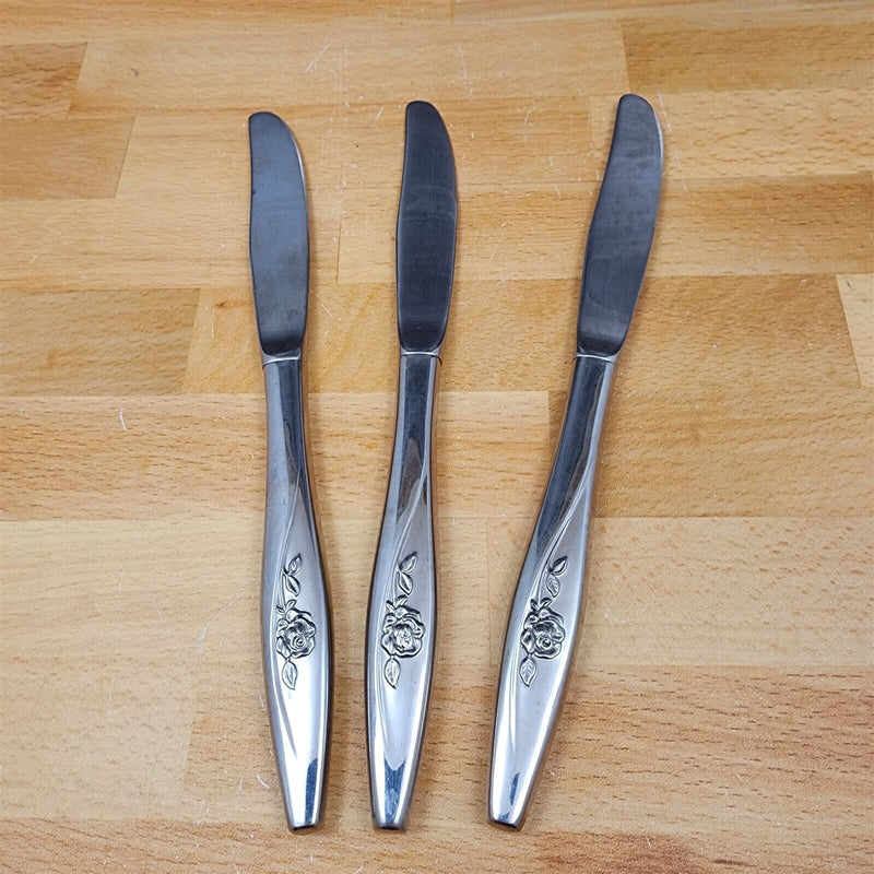 Load image into Gallery viewer, Hollow Handle Knife Lasting Rose Stainless Set of 3 ONEIDA Flatware 8.5" (21cm)