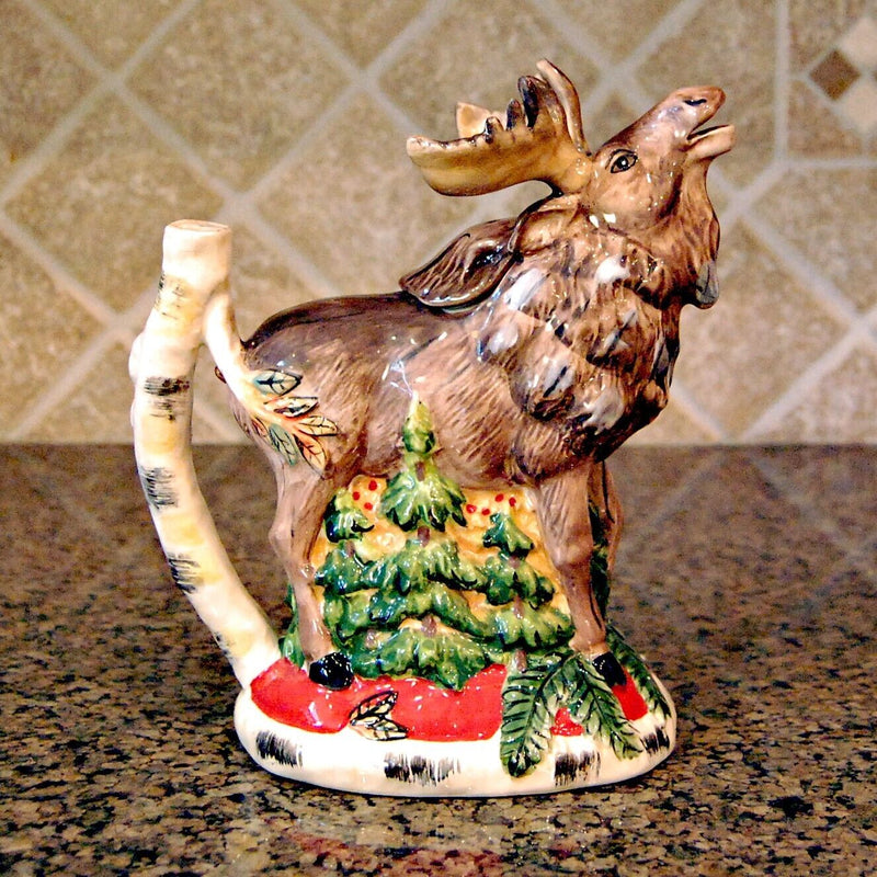 Load image into Gallery viewer, Woodland Moose Teapot Collectible Decorative Home Decor Blue Sky Clayworks