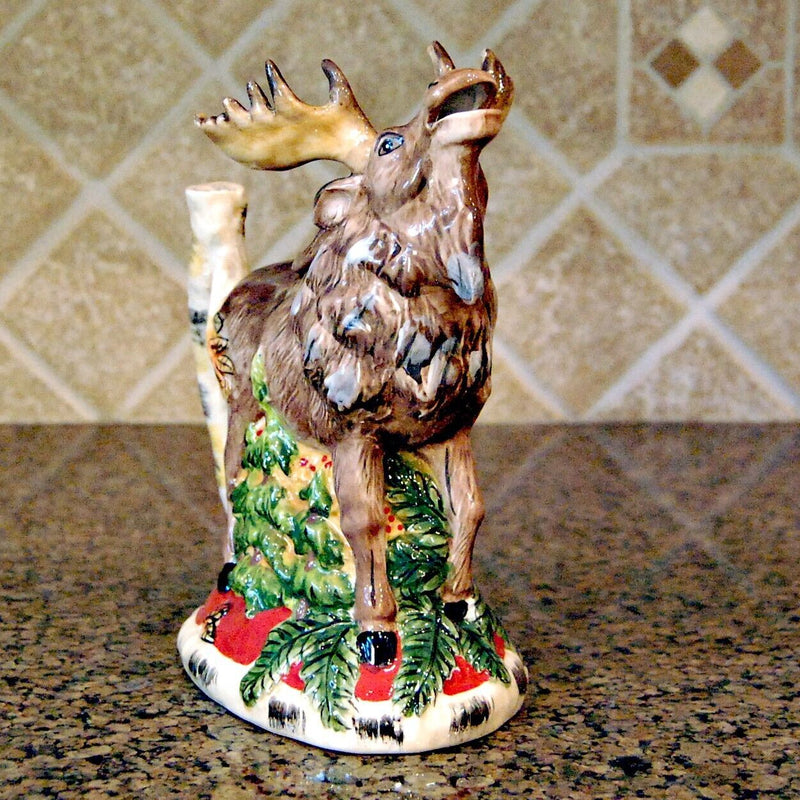 Load image into Gallery viewer, Woodland Moose Teapot Collectible Decorative Home Decor Blue Sky Clayworks