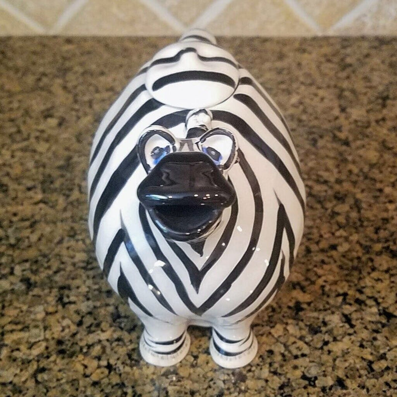 Load image into Gallery viewer, Zebra Teapot Decorative Animal Ceramic Decor Tea Pot Blue Sky Lynda Corneille