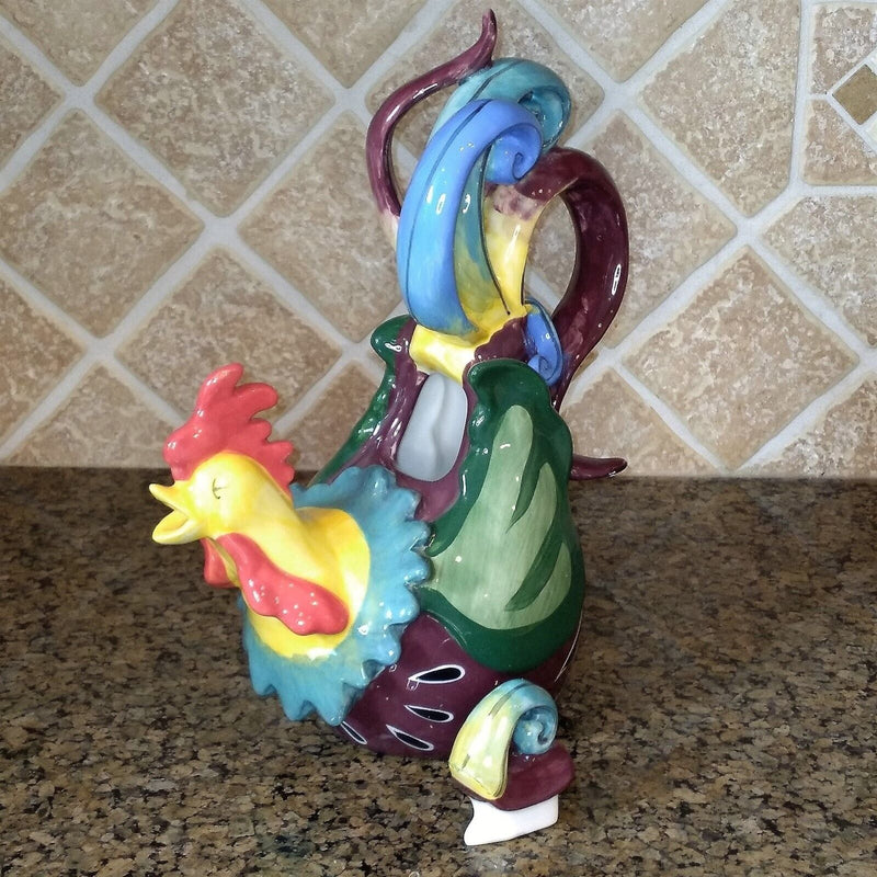 Load image into Gallery viewer, Earl Bass Rooster Teapot Ceramics Farm Animal Tea pot Decor by Blue Sky