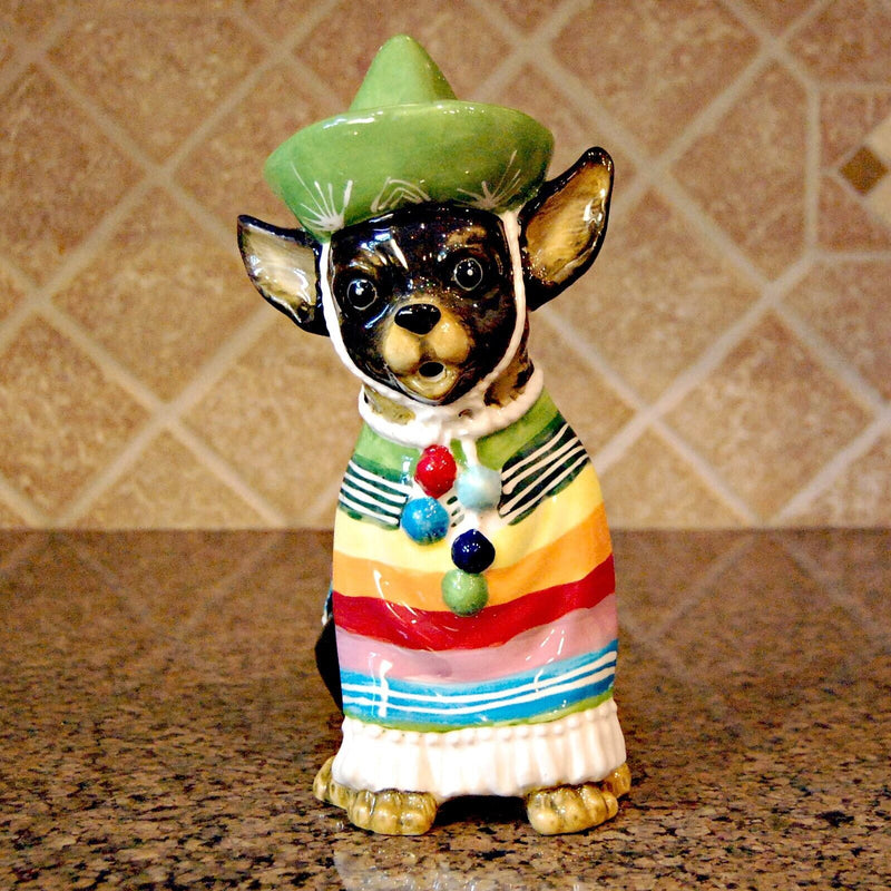 Load image into Gallery viewer, Chihuahua Dog Teapot Mexican Folk Art Ceramic Animal Tea Pot Blue Sky Goldminc