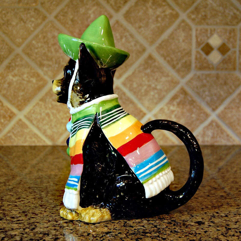 Load image into Gallery viewer, Chihuahua Dog Teapot Mexican Folk Art Ceramic Animal Tea Pot Blue Sky Goldminc