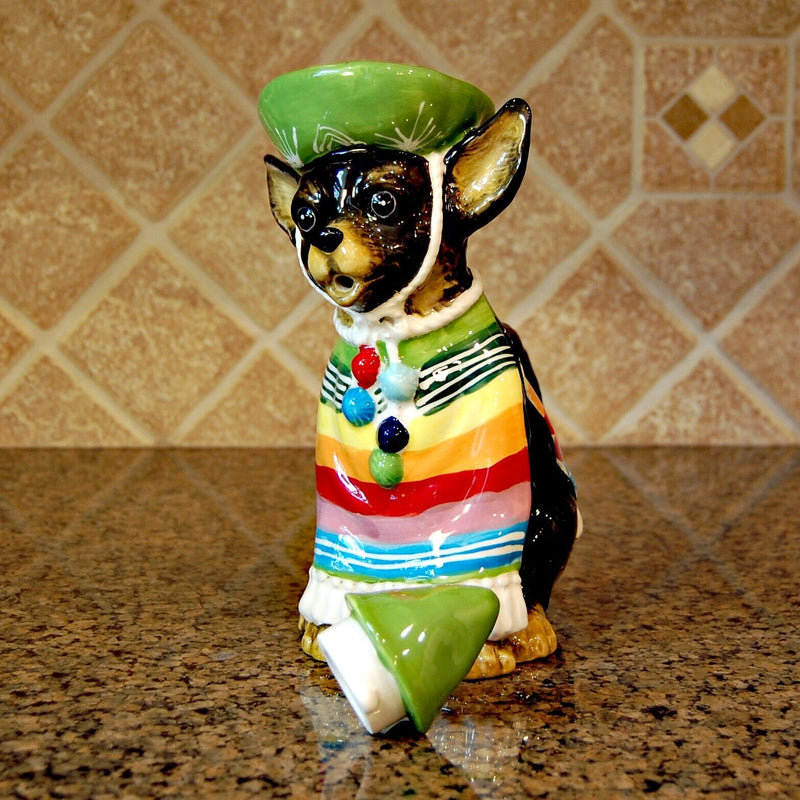 Load image into Gallery viewer, Chihuahua Dog Teapot Mexican Folk Art Ceramic Animal Tea Pot Blue Sky Goldminc