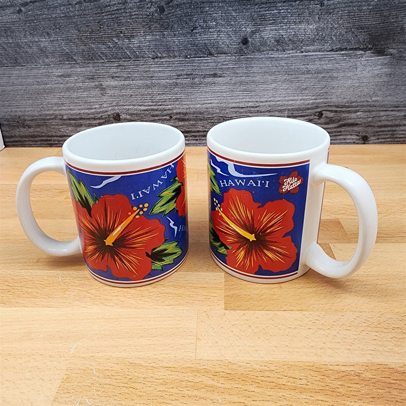 Load image into Gallery viewer, 2 Hawaii Mug Hibiscus Coffee Cup Hilo Hattie The Island Heritage Store 1997 12oz
