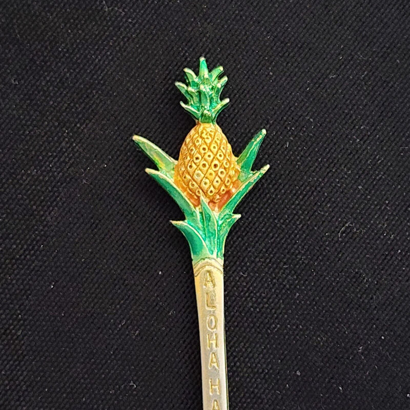 Load image into Gallery viewer, Hawaii Aloha State Pineapple Collectible Travel Souvenir Spoon 4 3/4" Gold Tone