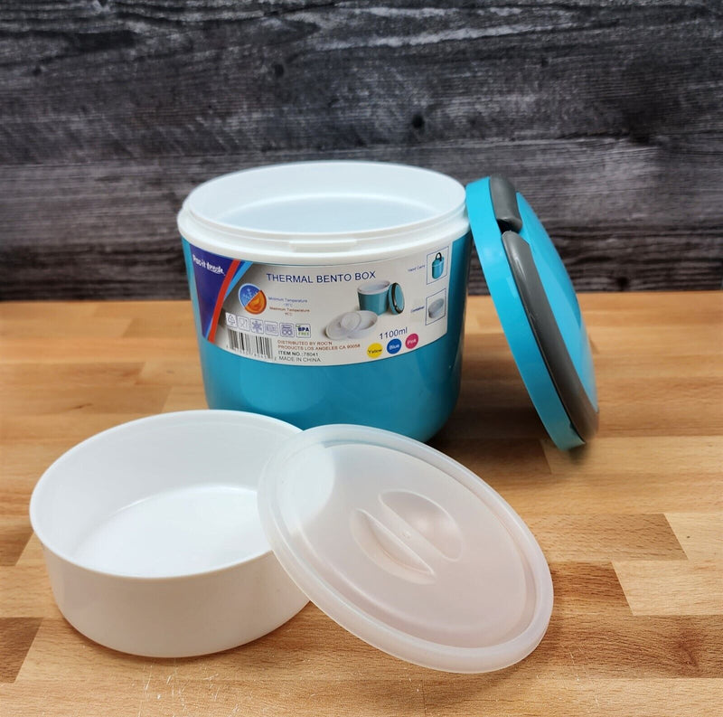 Load image into Gallery viewer, Thermal Bento Box In Blue With Separate Inside Container Holds 37Oz 1100Ml