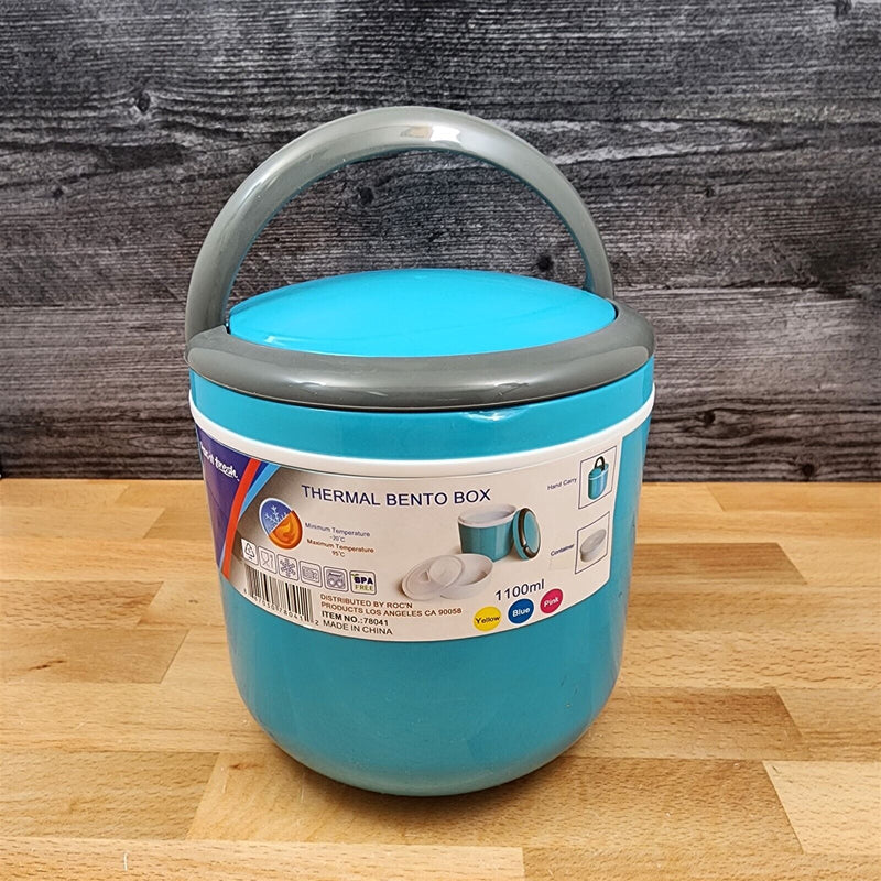 Load image into Gallery viewer, Thermal Bento Box In Blue With Separate Inside Container Holds 37Oz 1100Ml