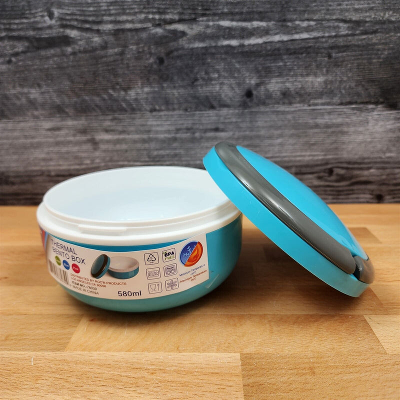 Load image into Gallery viewer, Thermal Bento Box In Blue Holds 20 Oz 580Ml With Handle