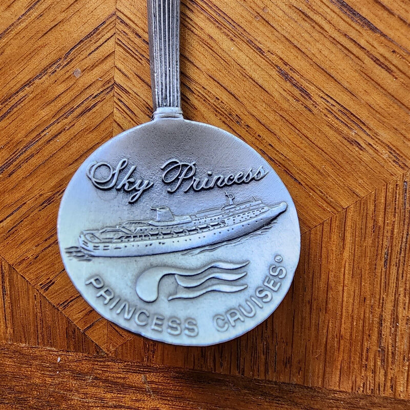 Load image into Gallery viewer, Sky Princess Cruise Ship Travel Collectible Souvenir Spoon 4" Pewter Caribbean