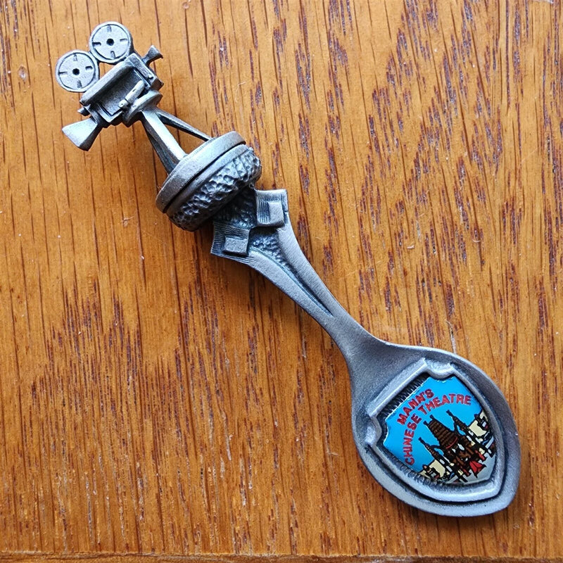 Load image into Gallery viewer, Mann's Chinese Theater Los Angeles Collectible Travel Souvenir Spoon 3" Pewter