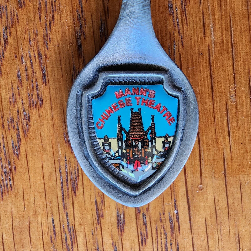Load image into Gallery viewer, Mann's Chinese Theater Los Angeles Collectible Travel Souvenir Spoon 3" Pewter