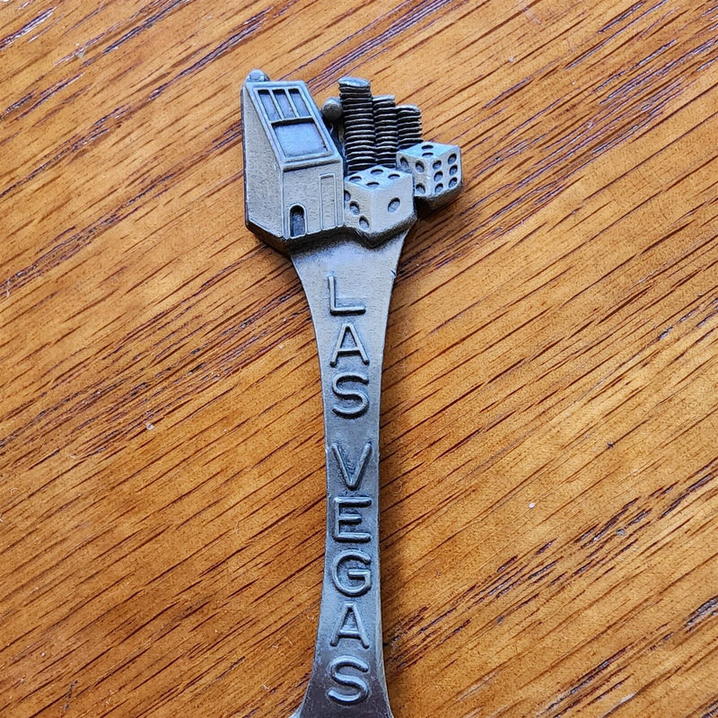 Load image into Gallery viewer, Las Vegas Casino Sin City Nevada Collectible Travel Souvenir Spoon 4" Pewter