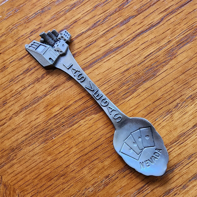 Load image into Gallery viewer, Las Vegas Casino Sin City Nevada Collectible Travel Souvenir Spoon 4" Pewter