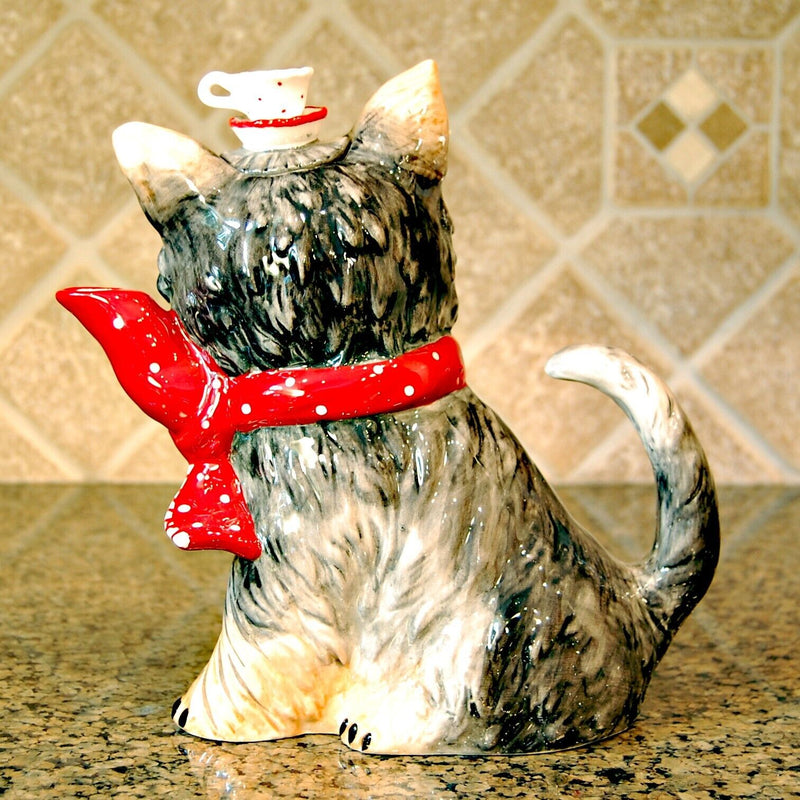Load image into Gallery viewer, Ruby Red Dog Teapot Animal Ceramics Décor by Blue Sky Clayworks Heather Goldminc