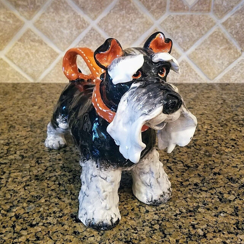 Load image into Gallery viewer, Grey Terrier Dog Teapot Ceramics Blue Sky Heather Goldminc Tea Pot Animal Decor