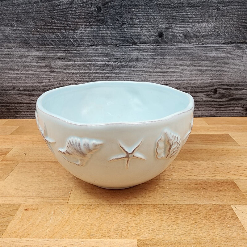 Load image into Gallery viewer, Laguna Coastal Shell Blue Bowl Decorative Sea Life Nautical by Blue Sky Ceramic