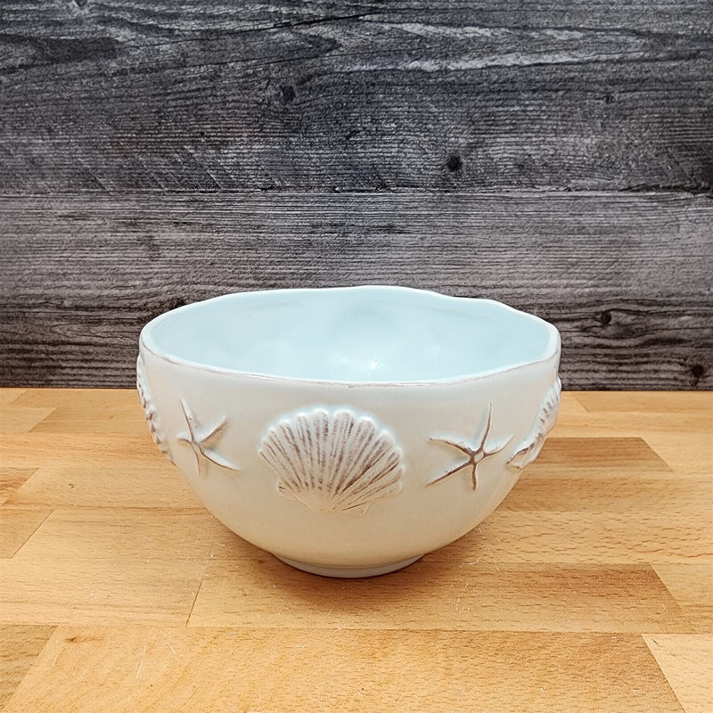 Load image into Gallery viewer, Laguna Coastal Shell Blue Bowl Decorative Sea Life Nautical by Blue Sky Ceramic