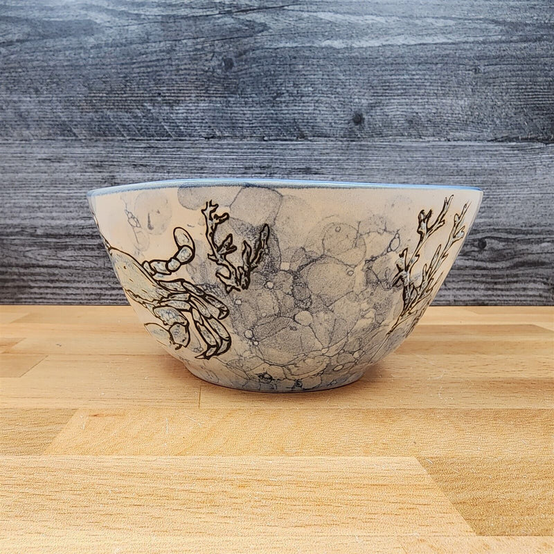 Load image into Gallery viewer, Chesapeake Bay Blue Crab Bowl Embossed Ocean Sea Life by Blue Sky 6.5 in (16cm)