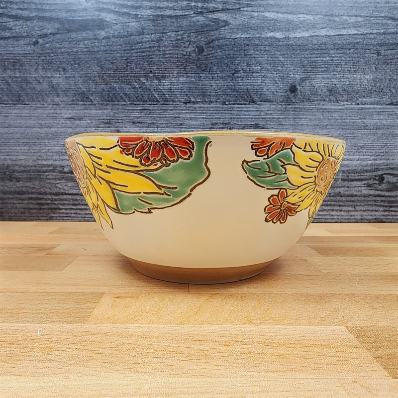 Load image into Gallery viewer, Brandywine Sunflower Floral Festive Bowl in Yellow 6" Ceramic (15 cm) Blue Sky