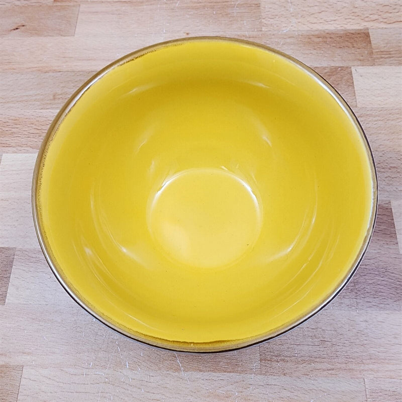 Load image into Gallery viewer, Gilded Sunflower Floral Festive Bowl Yellow 6 inch (15 cm) Ceramic Dish Blue Sky