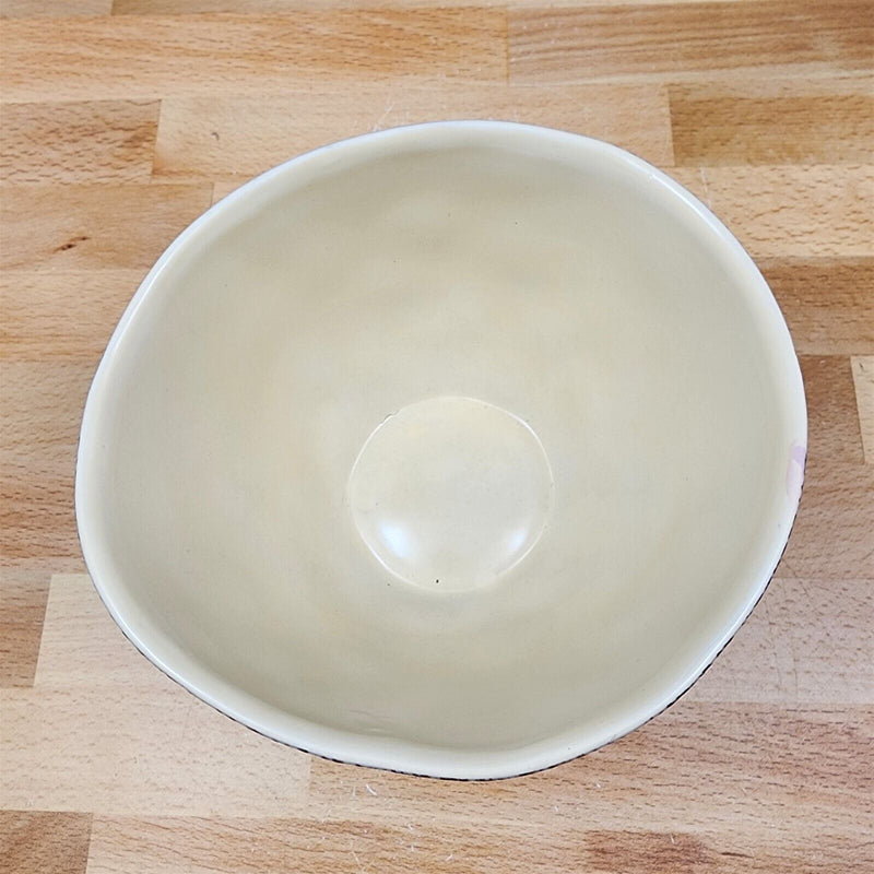 Load image into Gallery viewer, Hummingbird Floral Bowl 6 inch (15 cm) Ceramic Beige Dish by Blue Sky