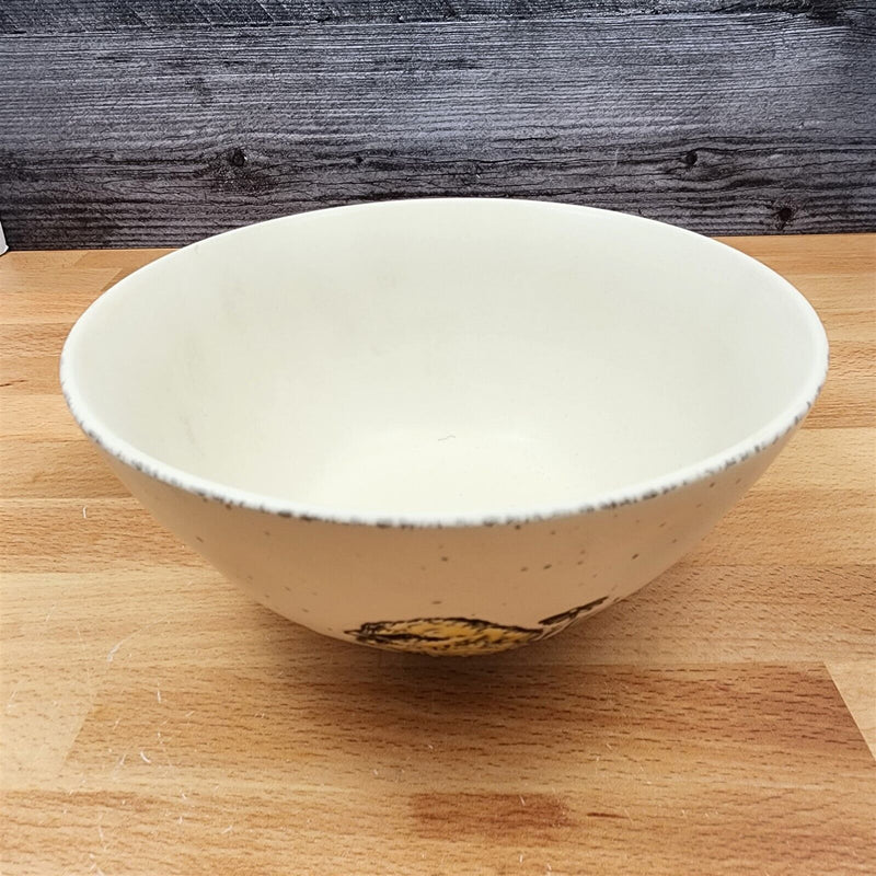 Load image into Gallery viewer, Chickadee Spring Serving Bowl Beige Embossed Ceramic by Blue Sky 7 in (17 cm)