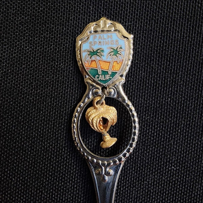 Load image into Gallery viewer, Palm Springs California Collectible Travel Souvenir Spoon 4.5" Palm Tree Dangler