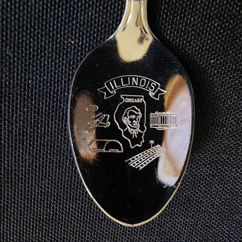 Load image into Gallery viewer, Illinois State Collectible Travel Souvenir Spoon 4.5" Cardinal Land of Lincoln