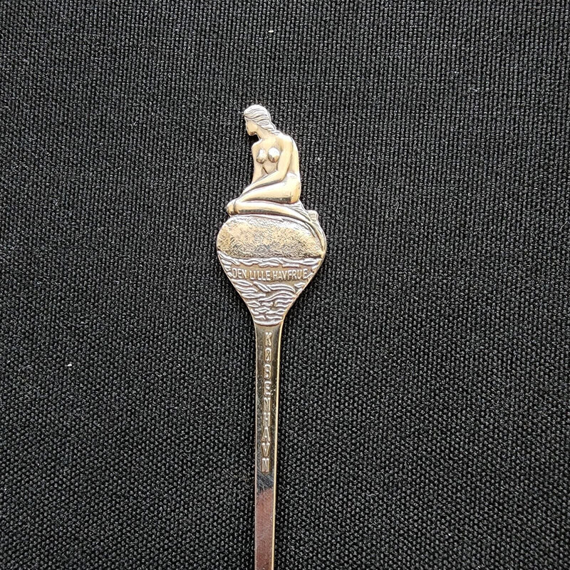 Load image into Gallery viewer, Copenhagen Denmark Wool Mermaid Collector Souvenir Spoon 4 1/2" Silver Plated