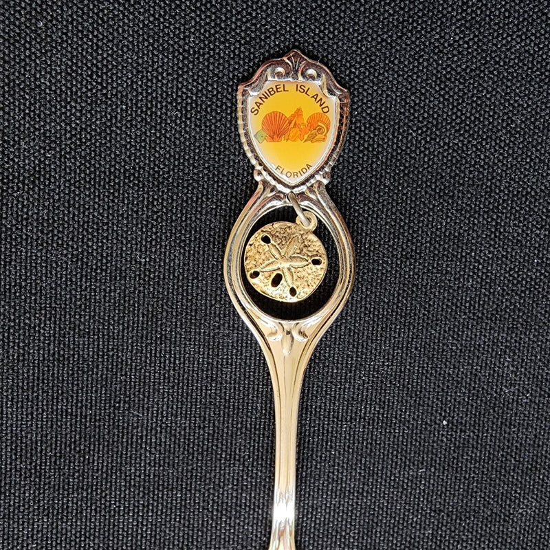 Load image into Gallery viewer, Santibel Island Florida with Sand Dollar Collector Souvenir Spoon 4.5" (11cm)