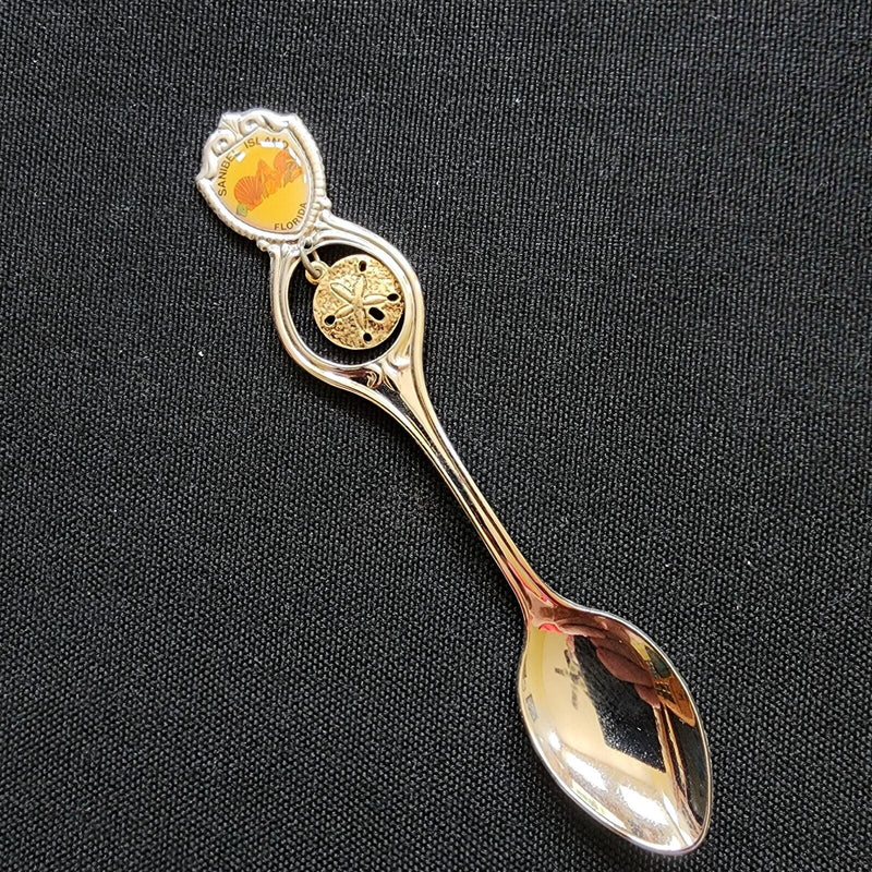 Load image into Gallery viewer, Santibel Island Florida with Sand Dollar Collector Souvenir Spoon 4.5" (11cm)