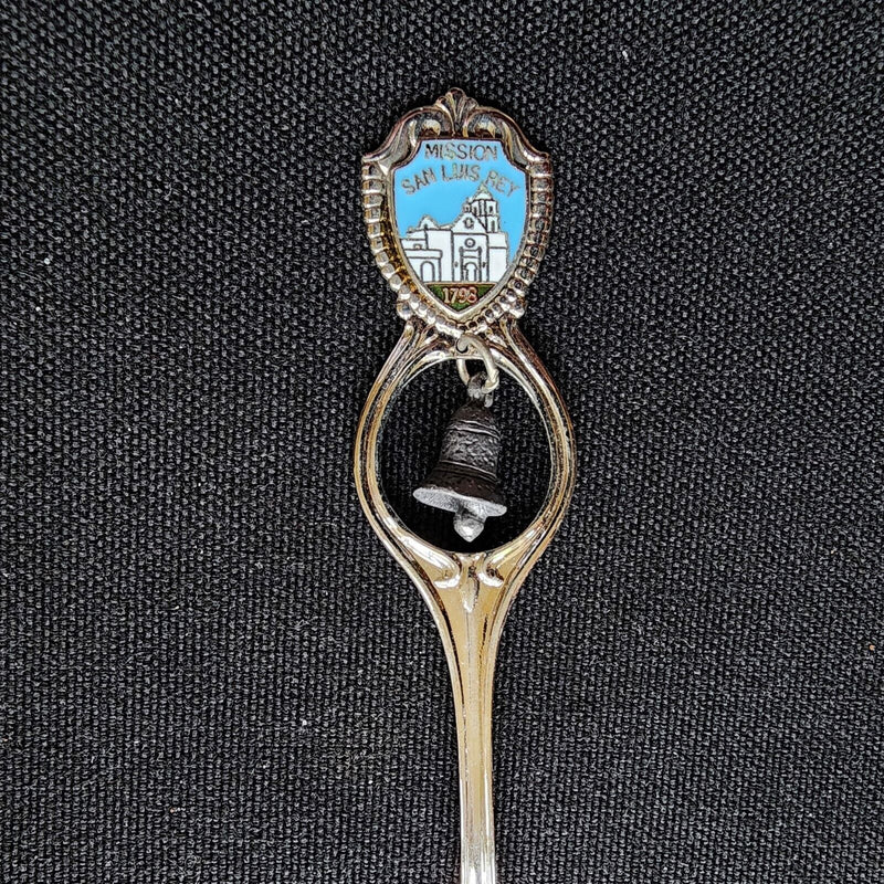 Load image into Gallery viewer, Spanish Mission San Luis Rey Collectible Travel Souvenir Spoon 4.5" Bell Dangler