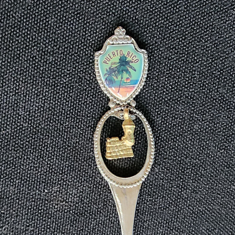 Load image into Gallery viewer, Puerto Rico Collectible Travel Souvenir Spoon 4.5" 11cm El Morro Castle Dangler