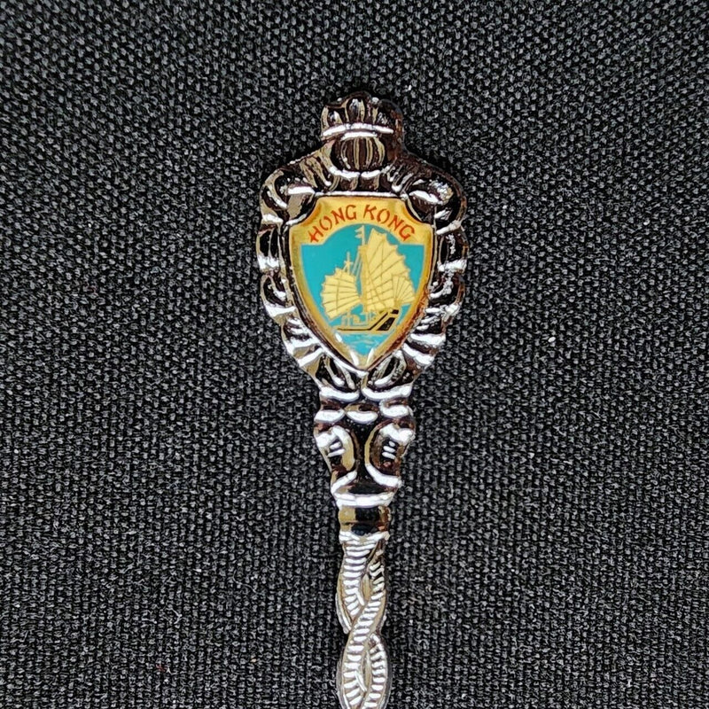 Load image into Gallery viewer, Hong Kong Collectible Souvenir Travel Spoon 4.75" Junk Chinese Sailing Ship VTG