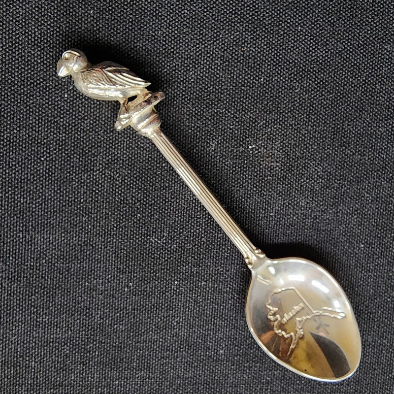 Load image into Gallery viewer, Alaska Horned Puffin Collectible Souvenir Spoon 4.5" (11cm) Silver Plated