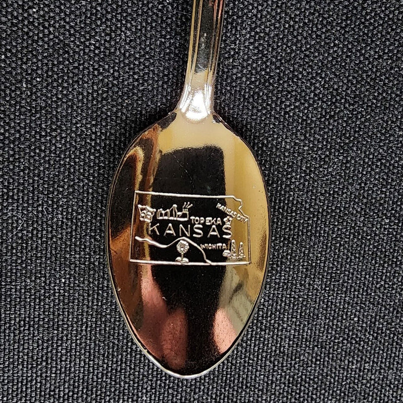 Load image into Gallery viewer, Kansas The Sun Flower State Collectible Souvenir Spoon 4.5" (11cm)