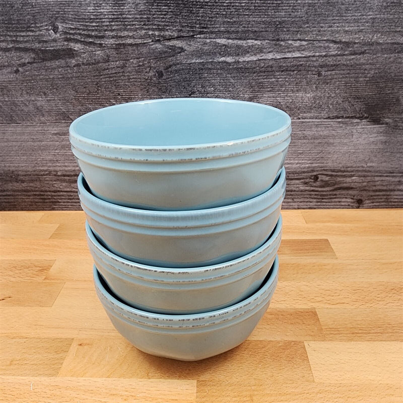 Load image into Gallery viewer, Cucina Agave Blue by Rachael Ray Set of 4 Soup Cereal Bowl 5" 13cm Dinnerware