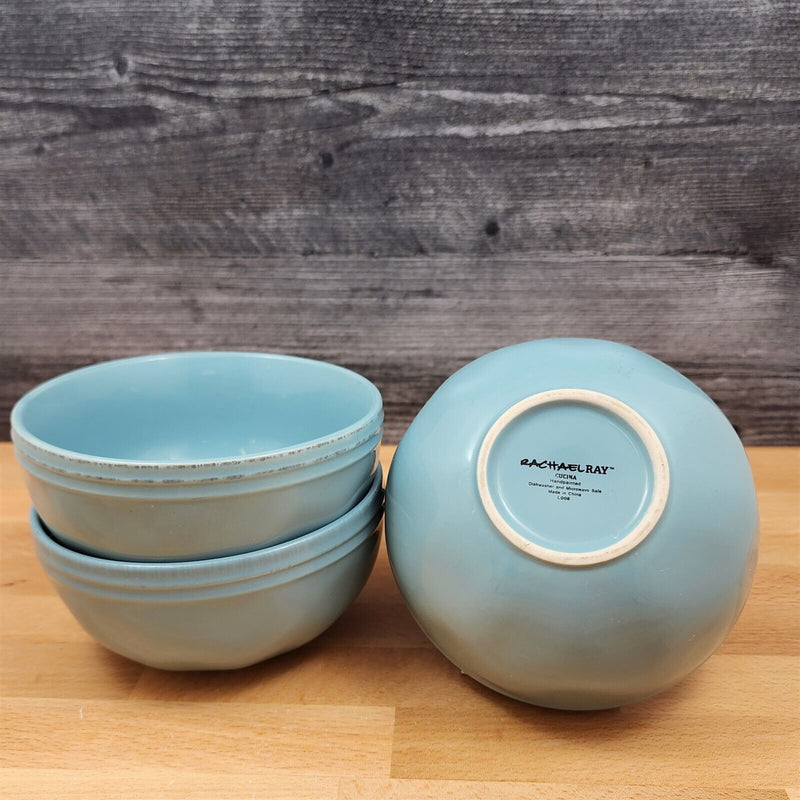 Load image into Gallery viewer, Cucina Agave Blue by Rachael Ray Set of 3 Soup Cereal Bowl 5" 13cm Dinnerware