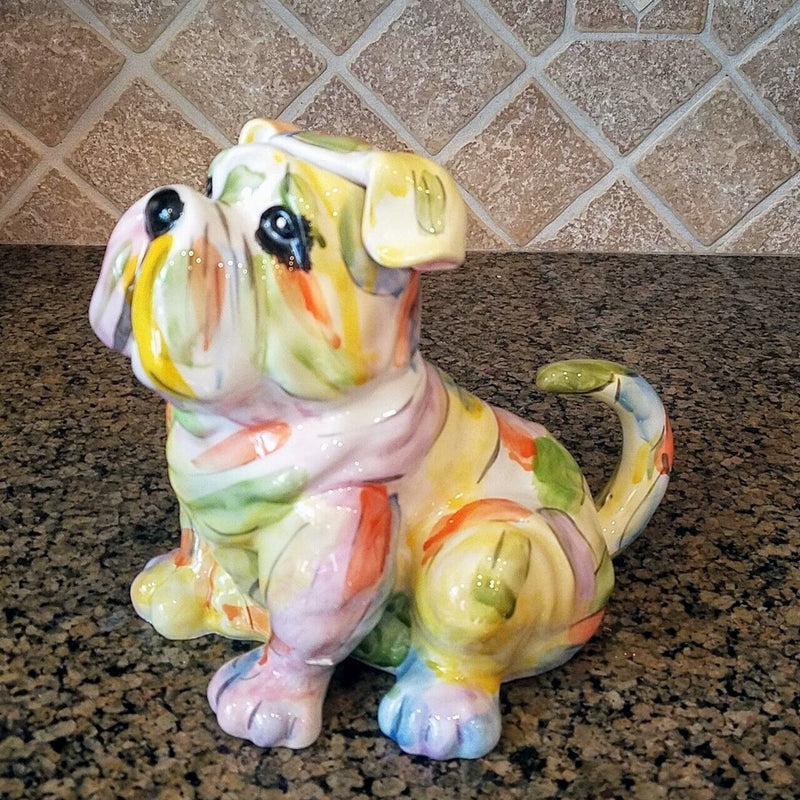 Load image into Gallery viewer, Bulldog Teapot Collectible Decorative Kitchen Home Dog Décor Blue Sky Clayworks