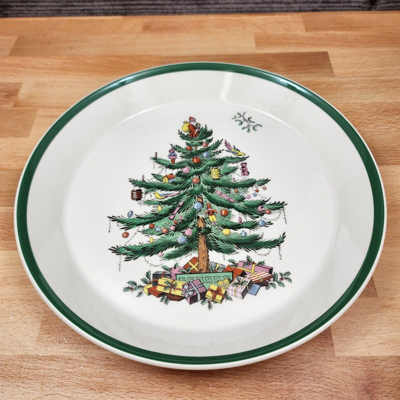 Load image into Gallery viewer, Spode England Christmas Tree Bread & Butter 4 Plates 6.5" Green Rim England