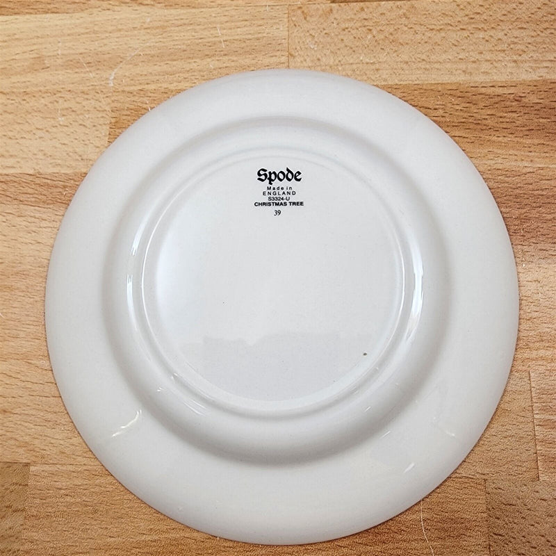 Load image into Gallery viewer, Spode England Christmas Tree Bread & Butter 4 Plates 6.5" Green Rim England