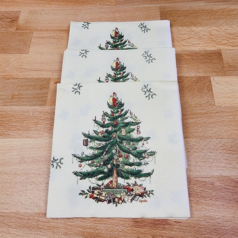 Load image into Gallery viewer, Spode Christmas Tree Set of 18 Paper Napkins 5" Square