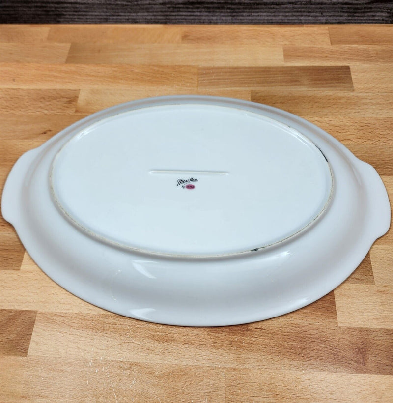 Load image into Gallery viewer, Moss Rose Serving Platter Pink Flowers Gold Trim Oval 14" (36cm) Sango Japan