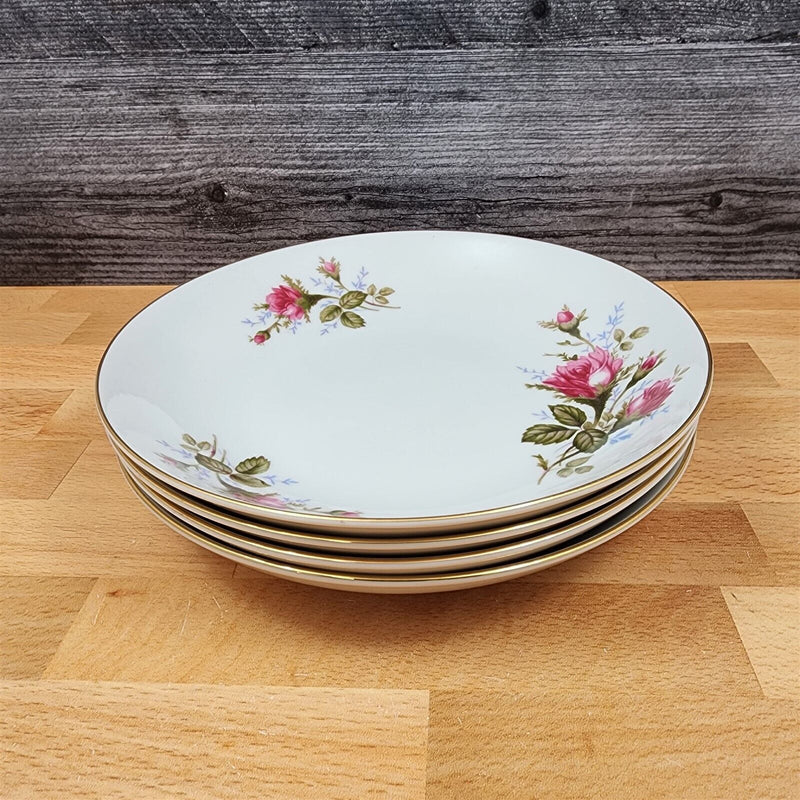 Load image into Gallery viewer, Moss Rose Soup Bowls Set of 4 Pink Flowers Gold Trim 7.5" (19cm) by Sango Japan
