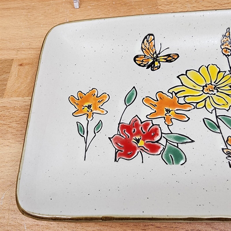 Load image into Gallery viewer, Autumn Valley Floral Serving Plates Set of 2 Embossed Platters by Blue Sky