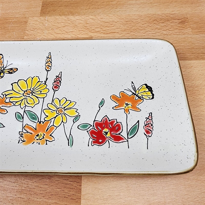 Load image into Gallery viewer, Autumn Valley Floral Serving Plates Set of 2 Embossed Platters by Blue Sky