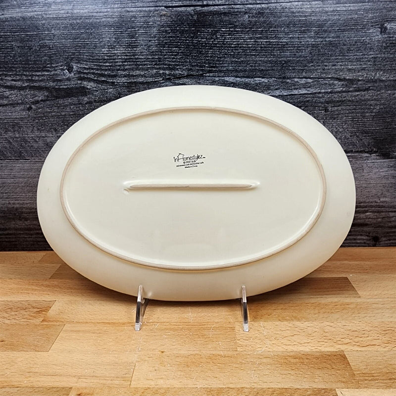 Load image into Gallery viewer, Brandywine Sunflower Serving Plate Embossed Floral Oval Platter Tray Blue Sky