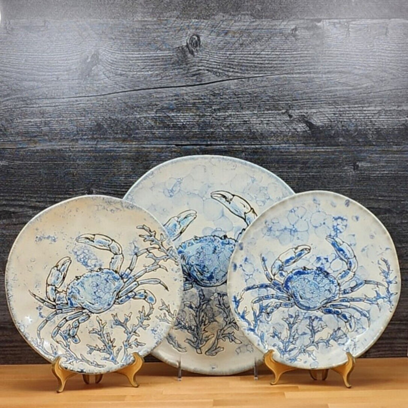 Load image into Gallery viewer, Chesapeake Bay Blue Crab Plate Set of 3 Decorative Embossed Platters Blue Sky